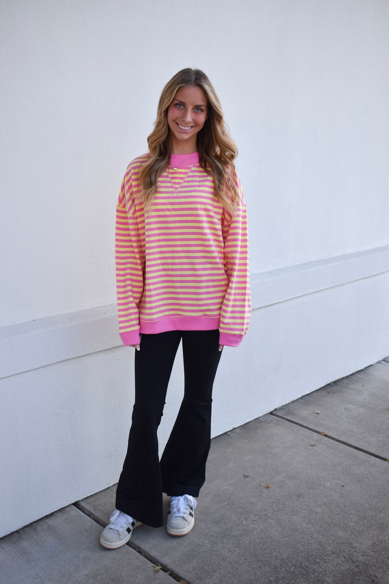 Pink Lemonade Striped Lounge Sweatshirt