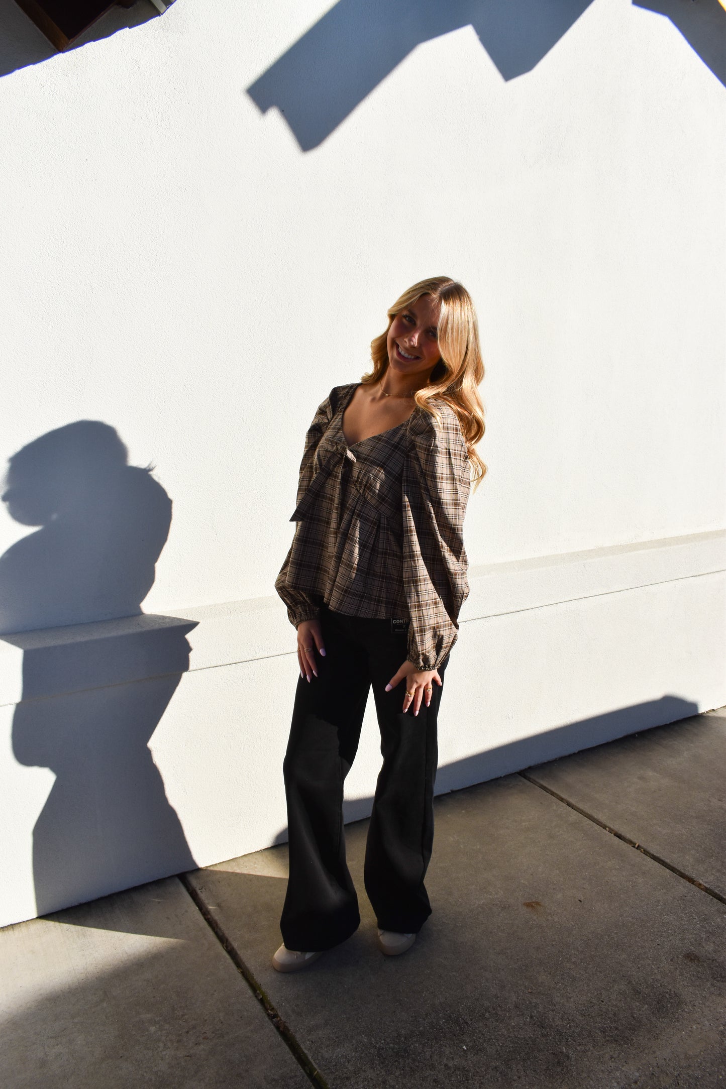 Preppy Twist Plaid Blouse