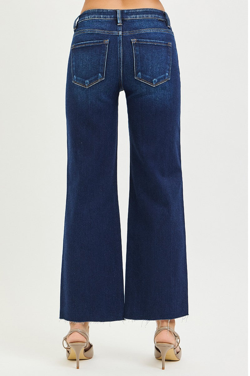 Risen Mid Rise Crop Straight Cut Hem