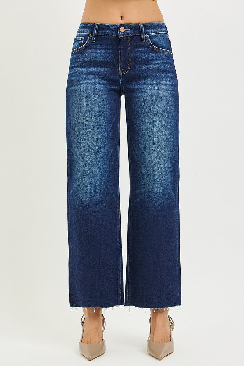 Risen Mid Rise Crop Straight Cut Hem