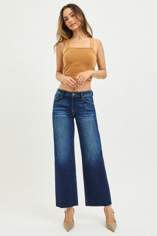 Risen Mid Rise Crop Straight Cut Hem