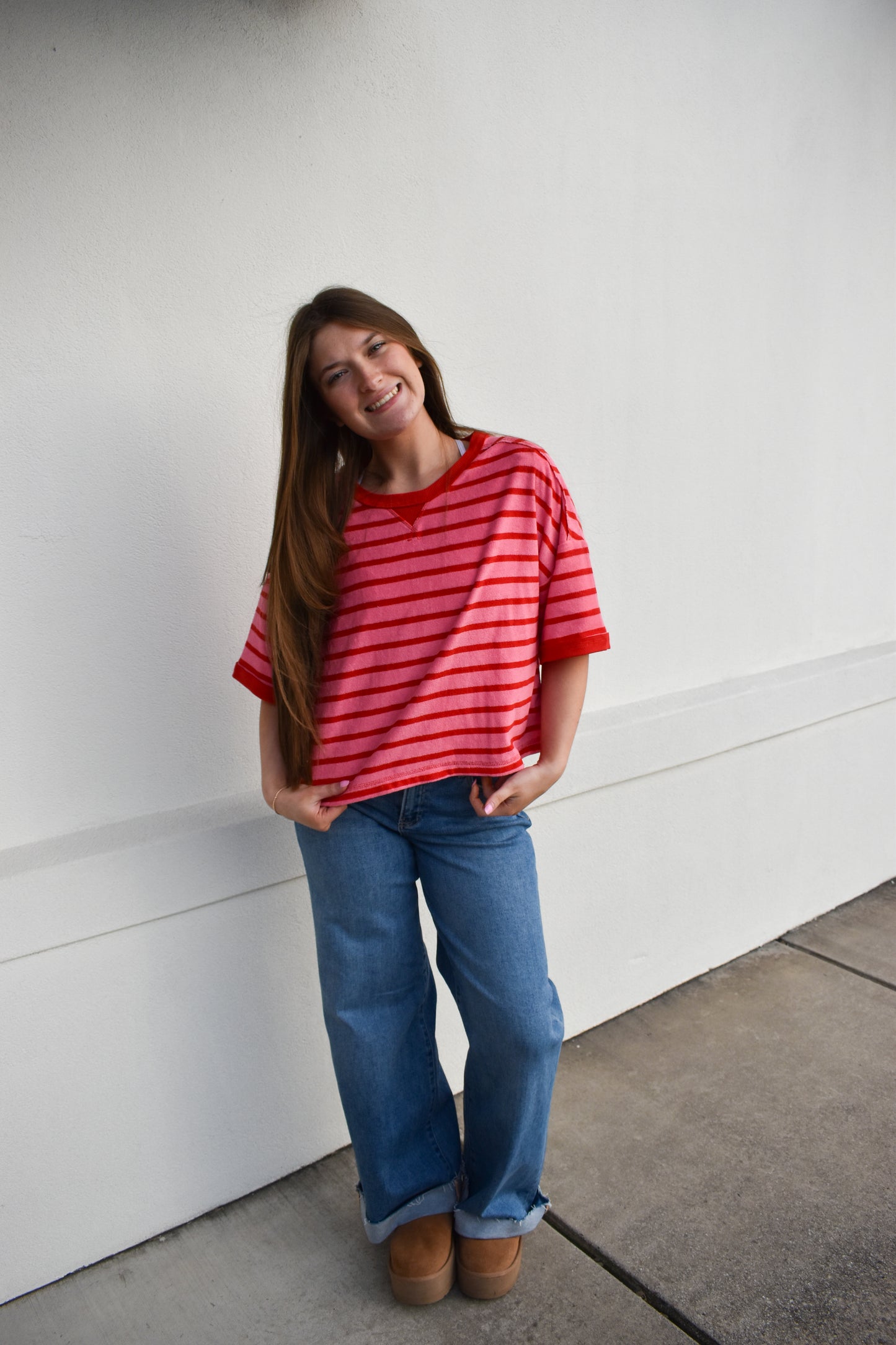 Oversized Stripe Comfy Knit Top