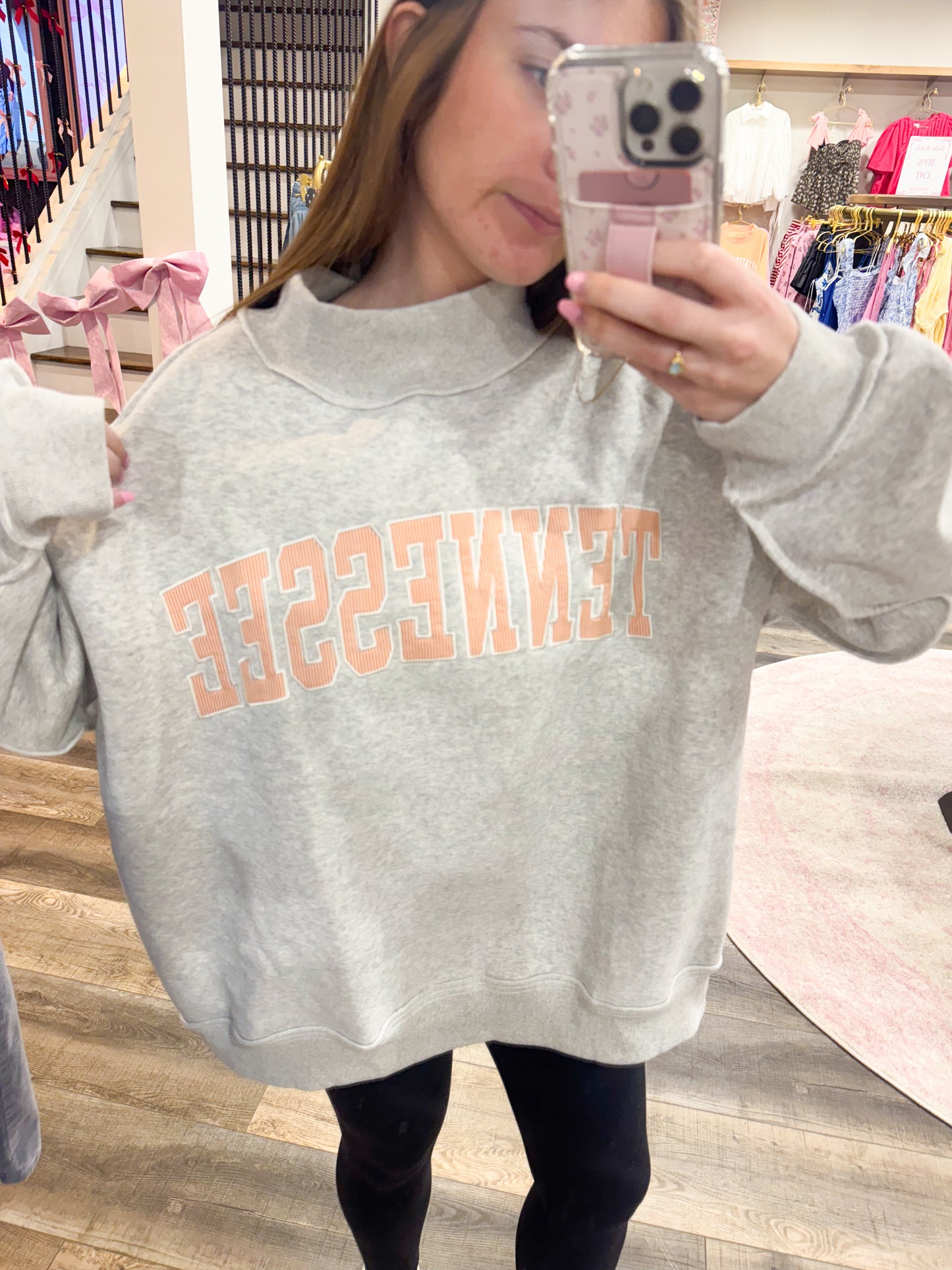 Tennessee Stripe Embroidered MockNeck