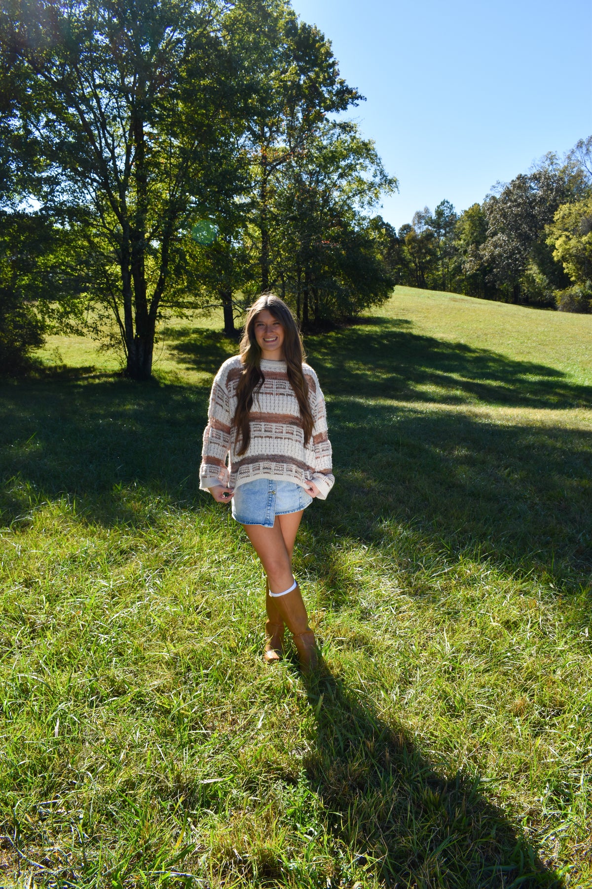 Vintage Soft Check Pattern Chunky Knit Sweater