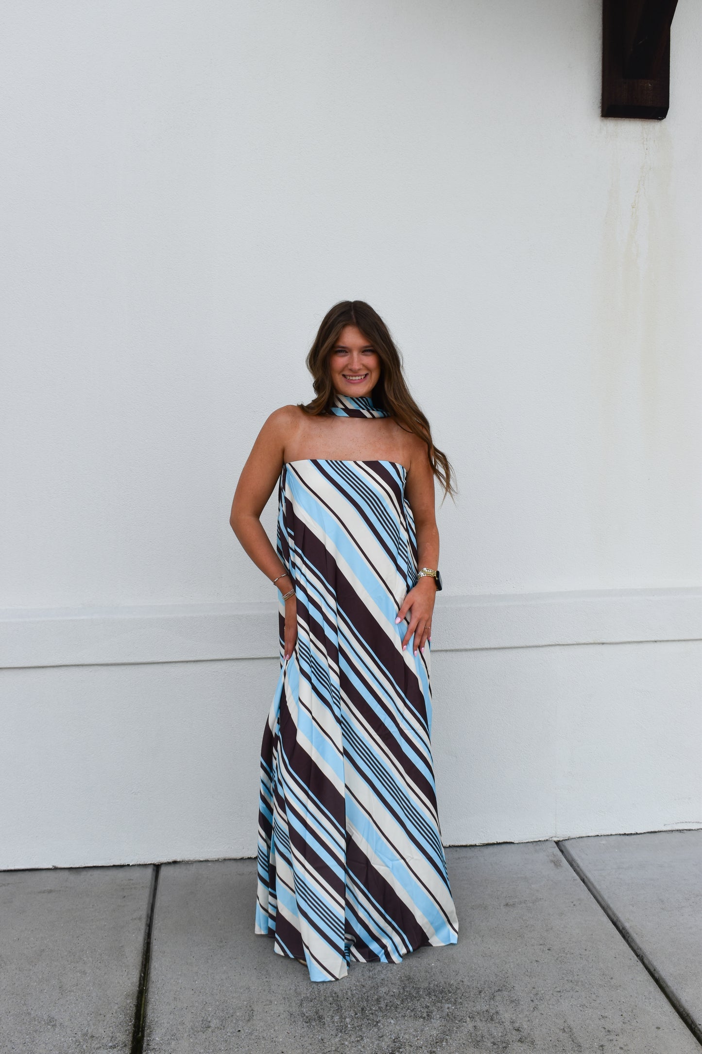 The Riviera Stripe Maxi Dress