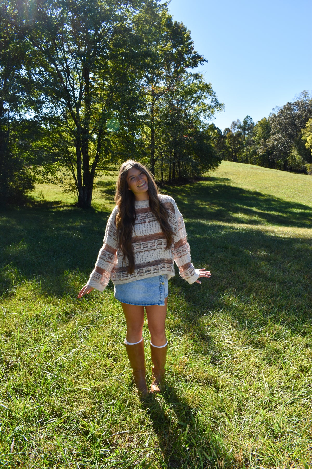 Vintage Soft Check Pattern Chunky Knit Sweater