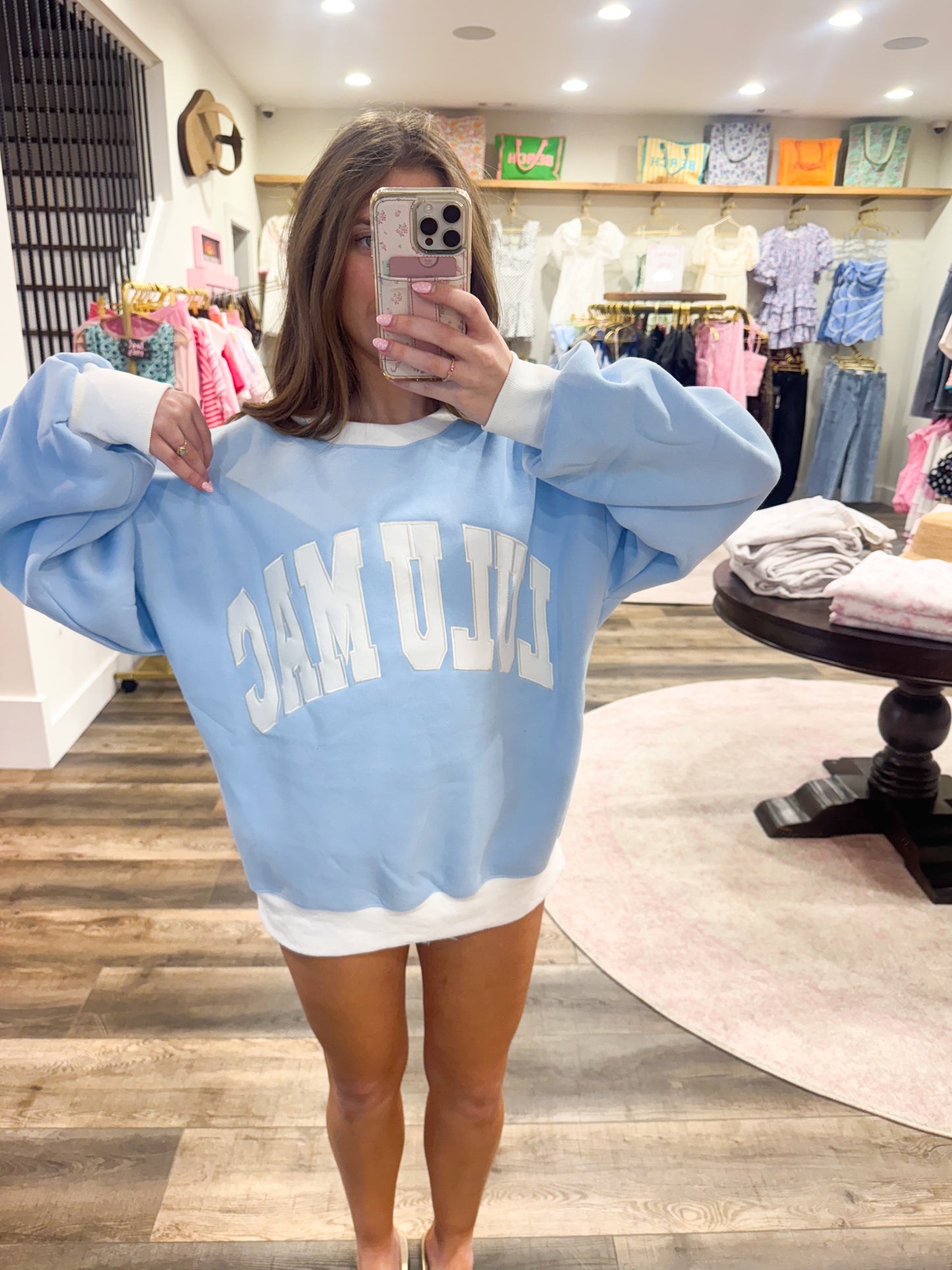Lulu Mac Color Block: Light Blue/White