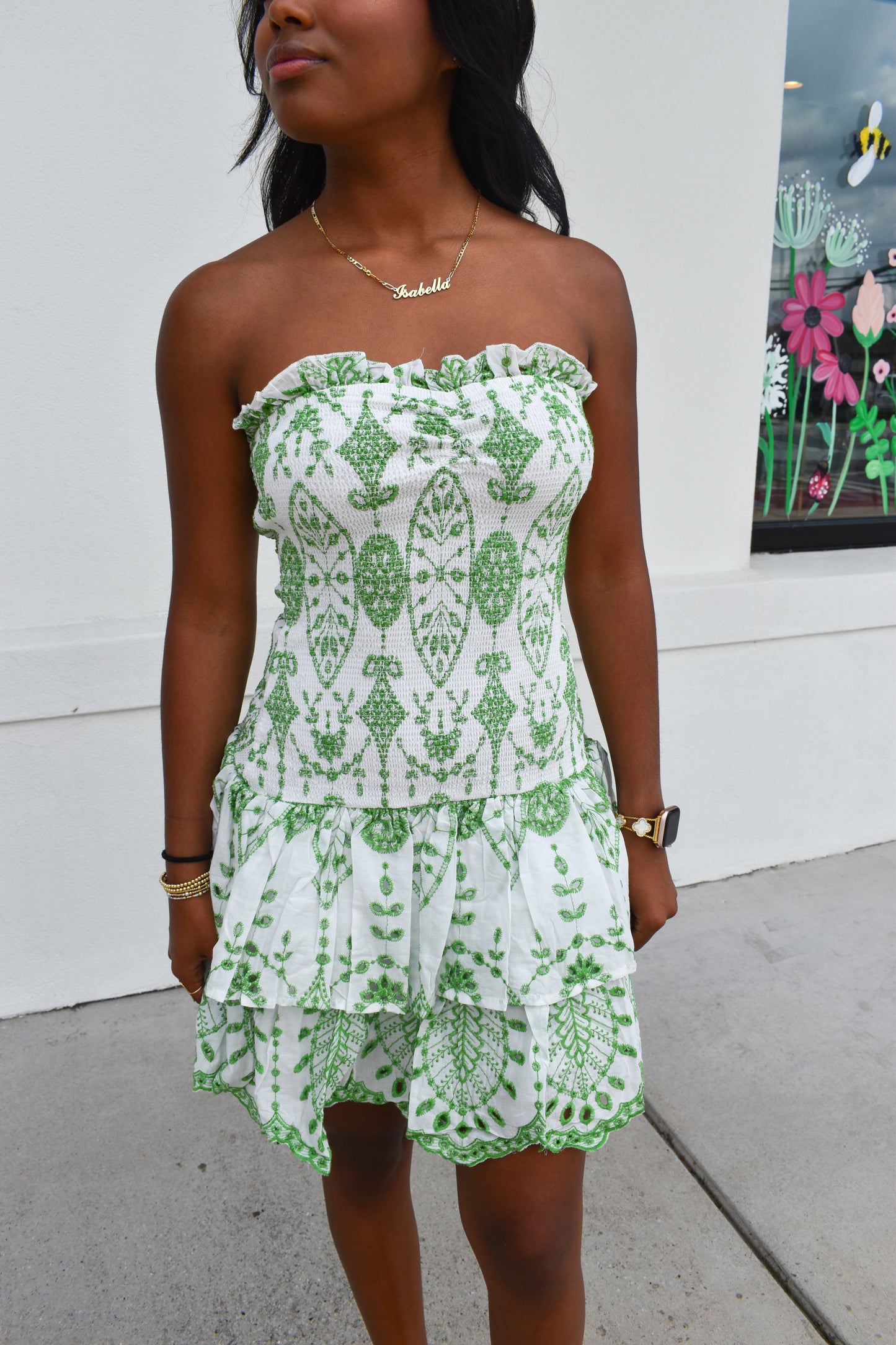 Lola Smocked Ruffle Mini Dress