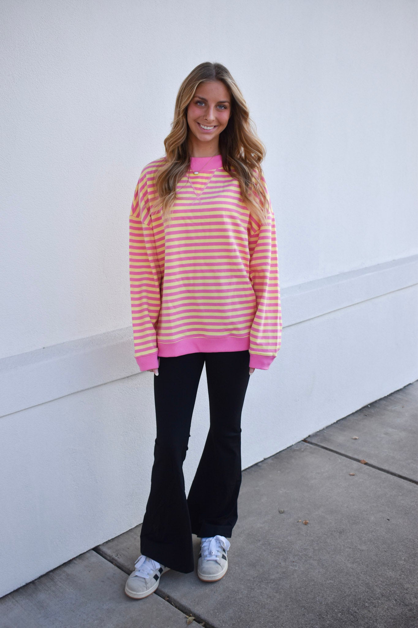 Pink Lemonade Striped Lounge Sweatshirt