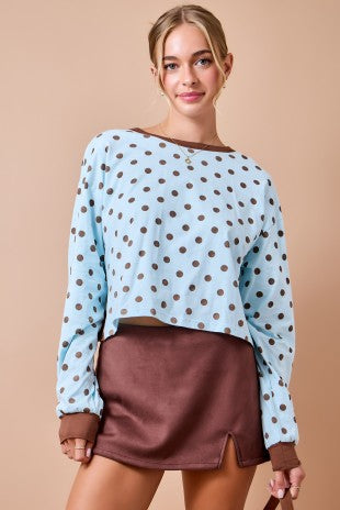 Polka Dot Top W/ Back Cutout