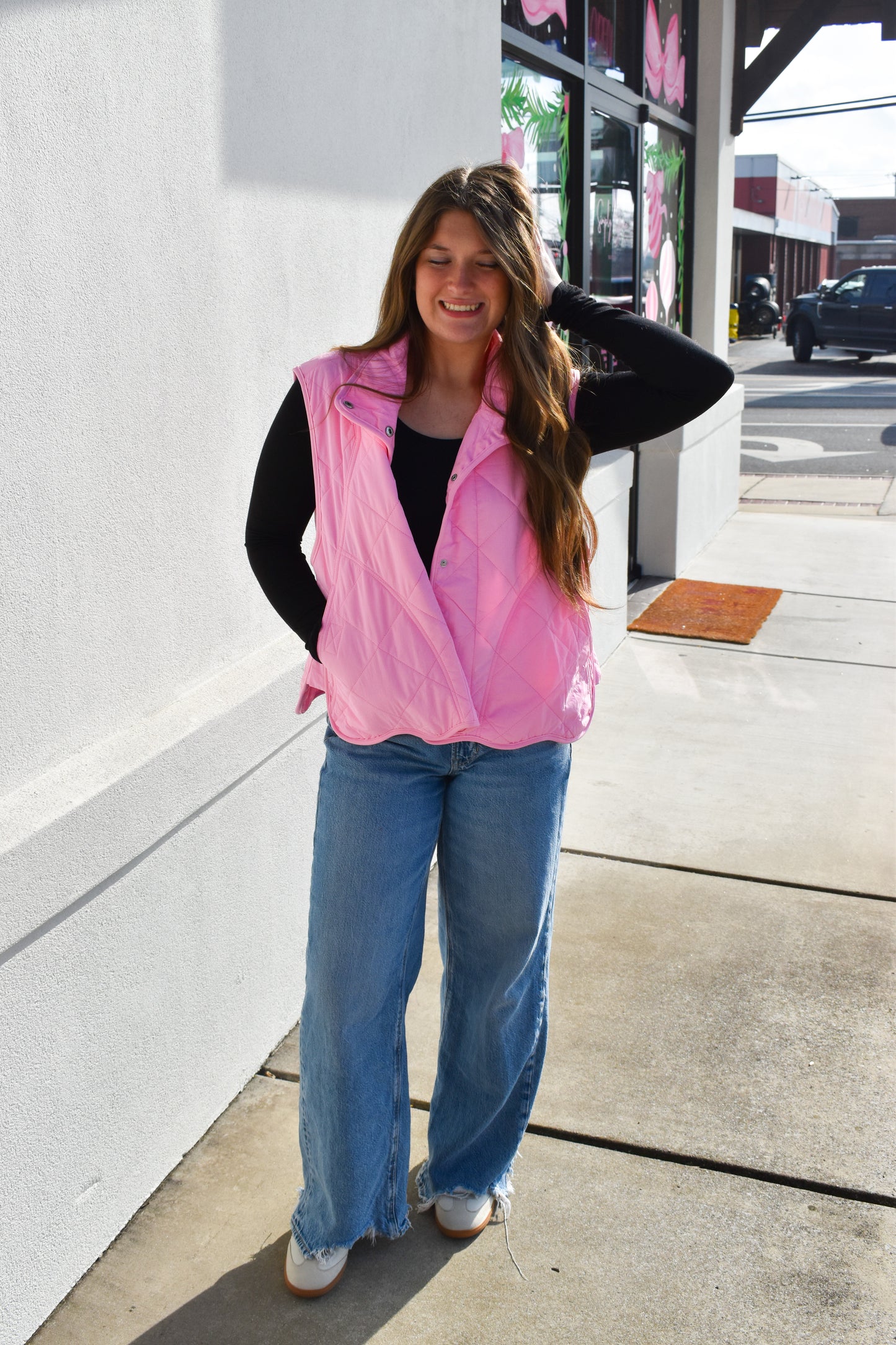 Sally Pink Quilted Vest