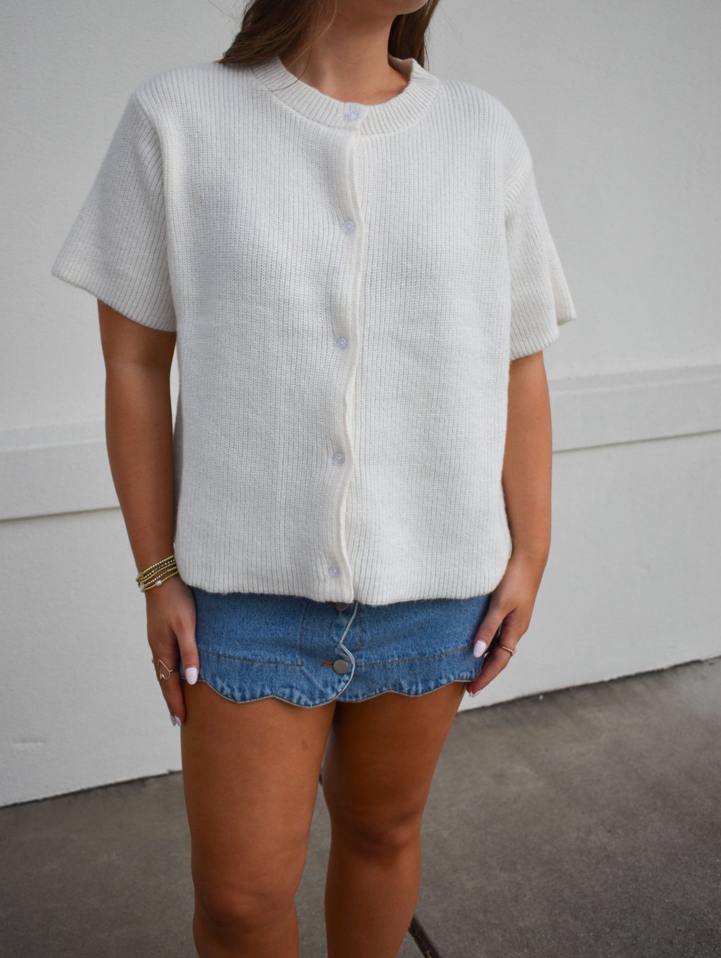 Round Neck Sweater Cardigan