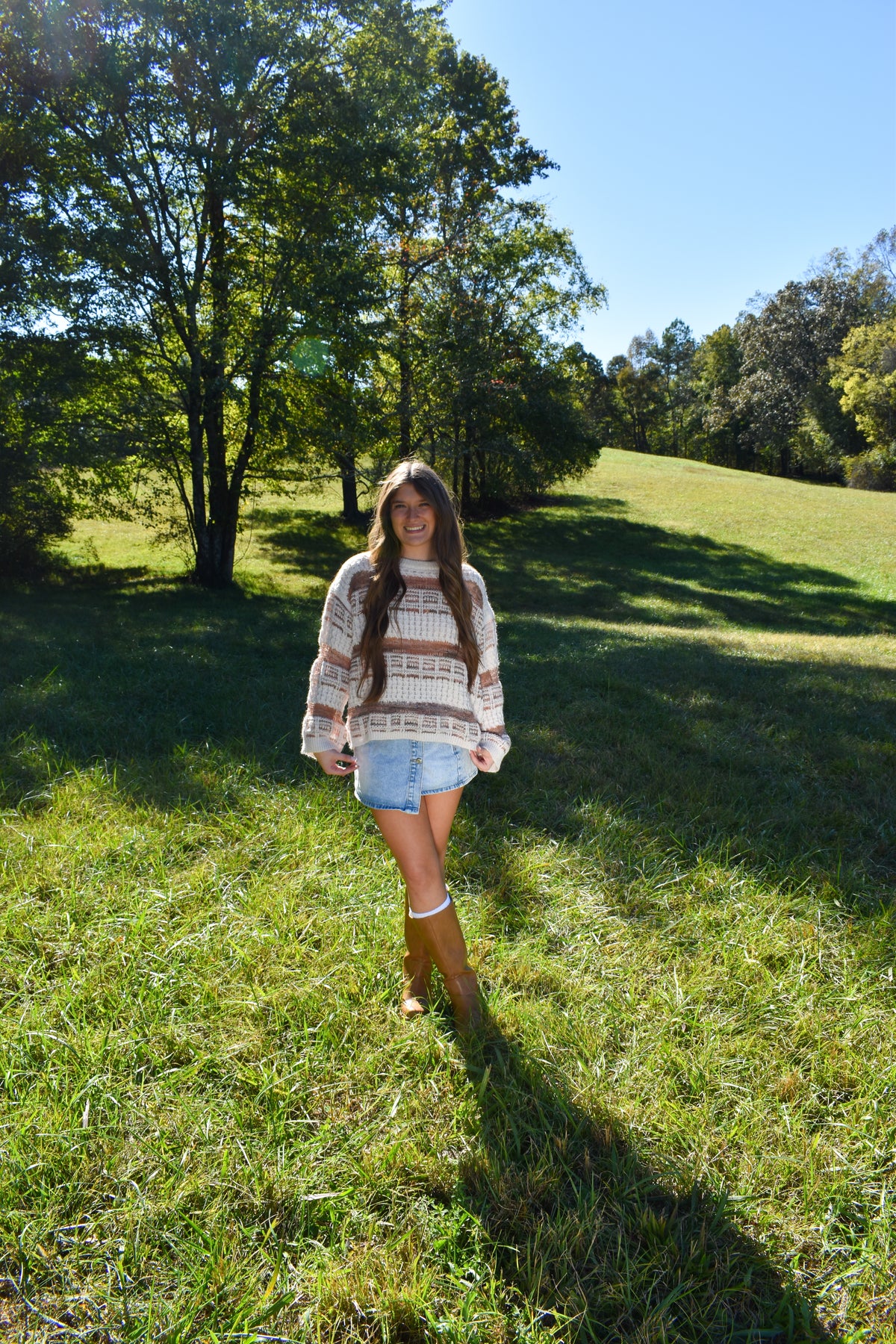 Vintage Soft Check Pattern Chunky Knit Sweater