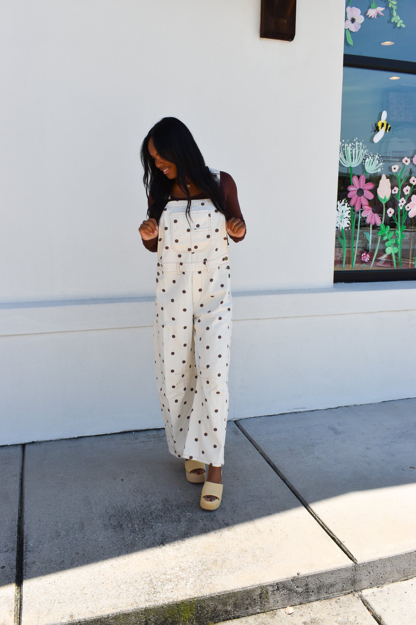 Polka Dot Twill Overalls