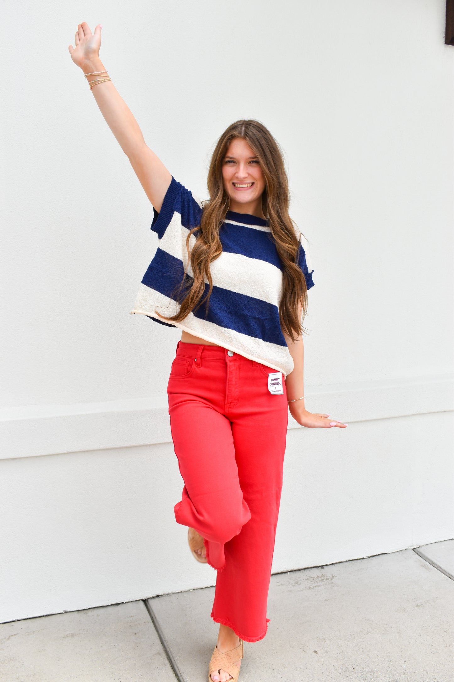 Open Back Stripe Sweater