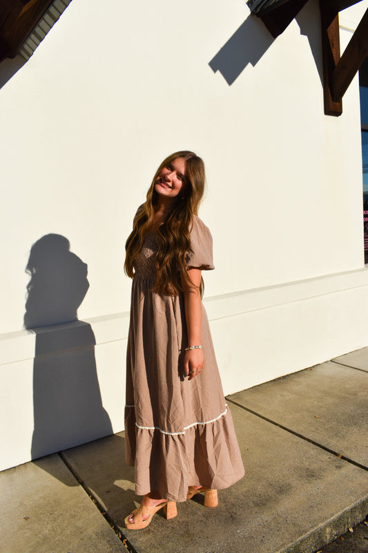 Amber Smocked Bubble Maxi Dress