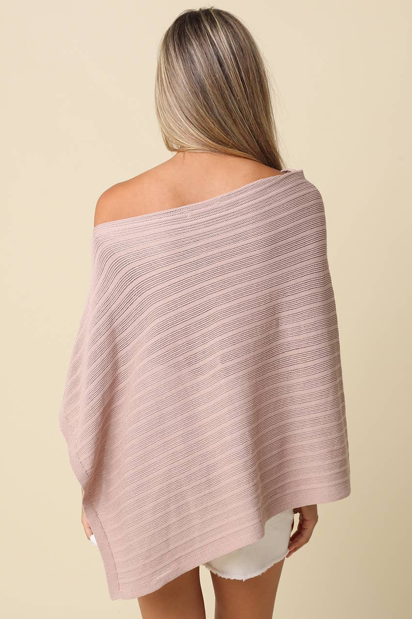 Lilia Asymmetrical Knit Poncho Top