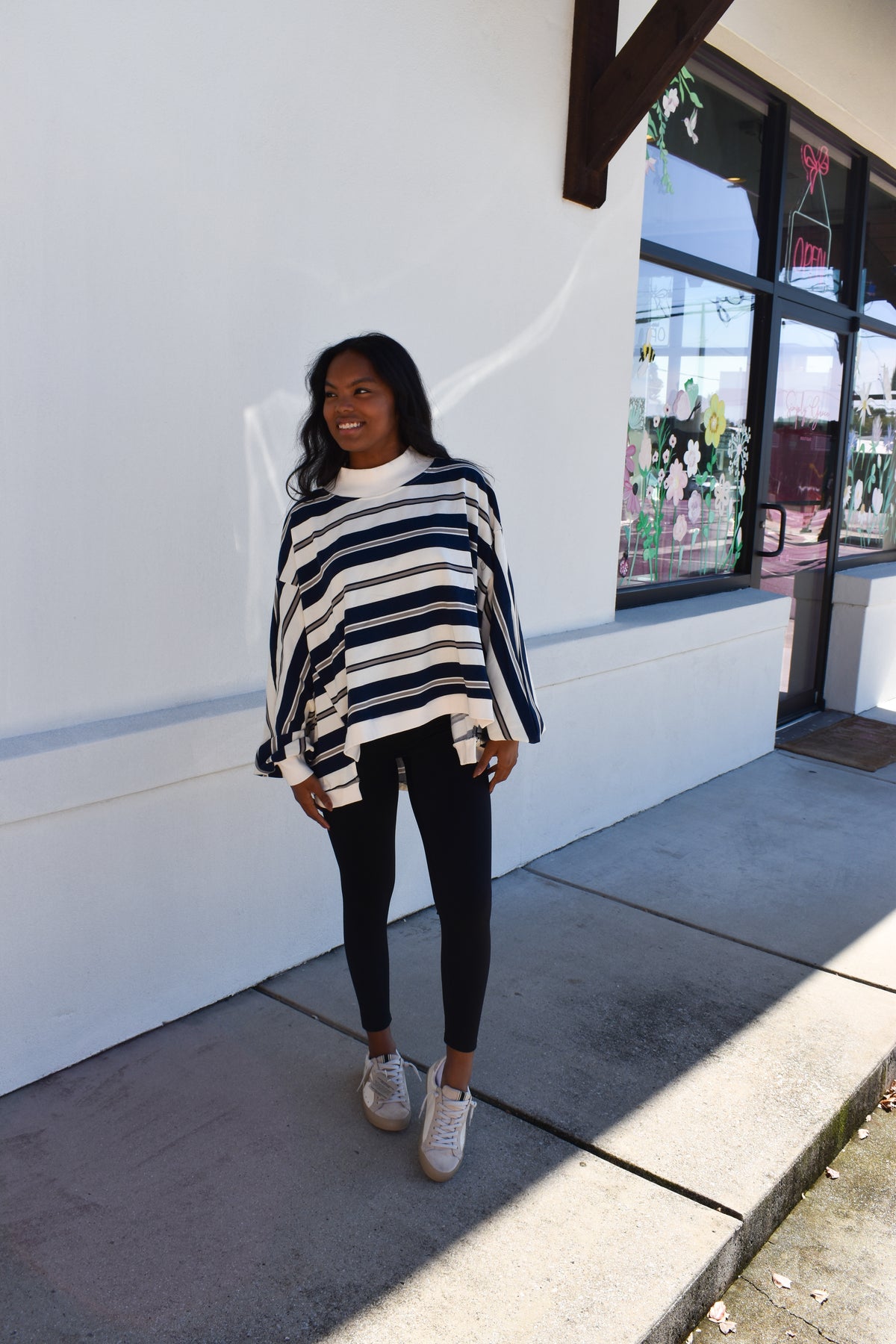 Striped Oversized Crewneck Top