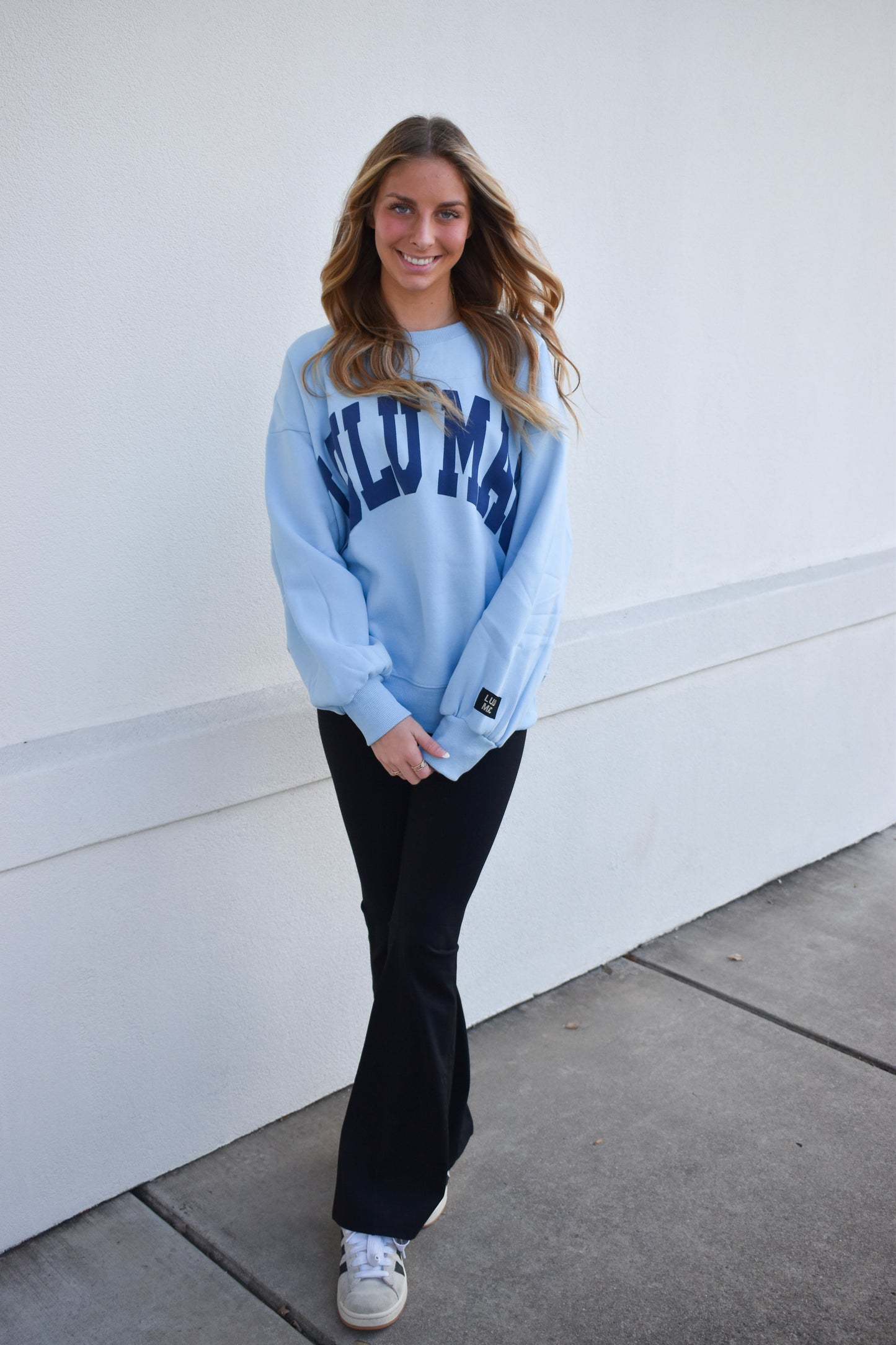 Lulu Mac Sweatshirt: Baby Blue/Navy