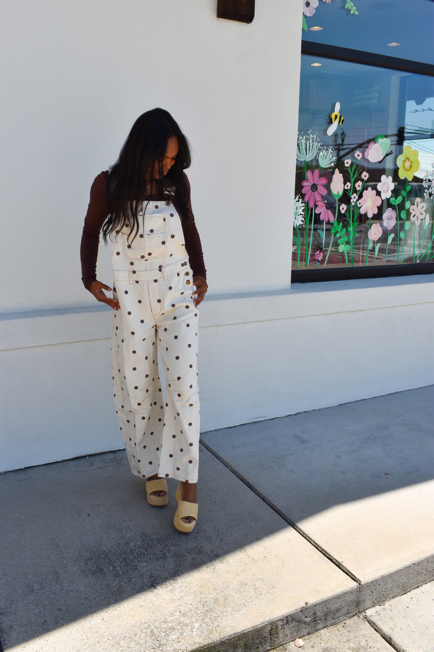 Polka Dot Twill Overalls