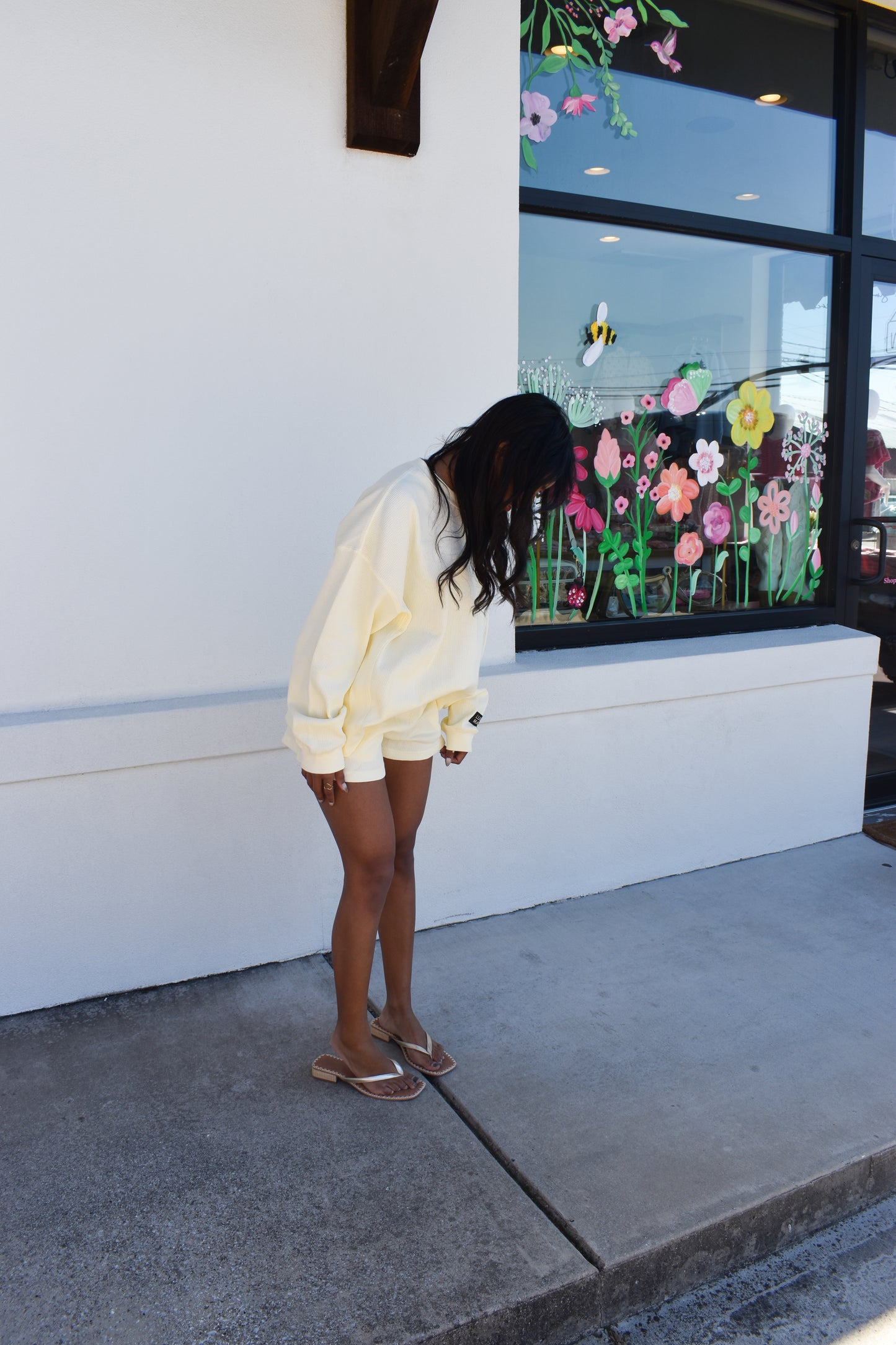 Lulu Mac Waffle Shorts: Yellow