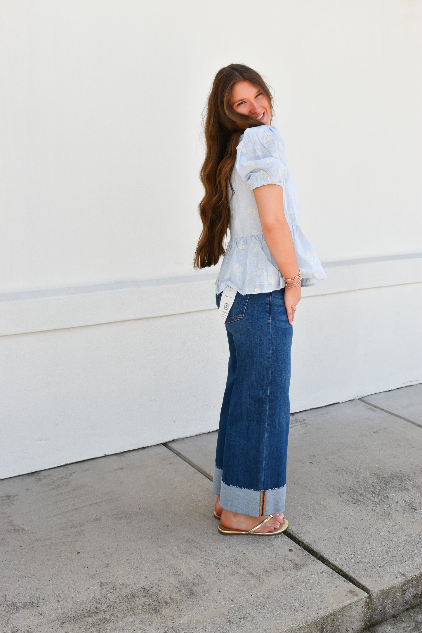 Eloise Peplum Puff Sleeve Top