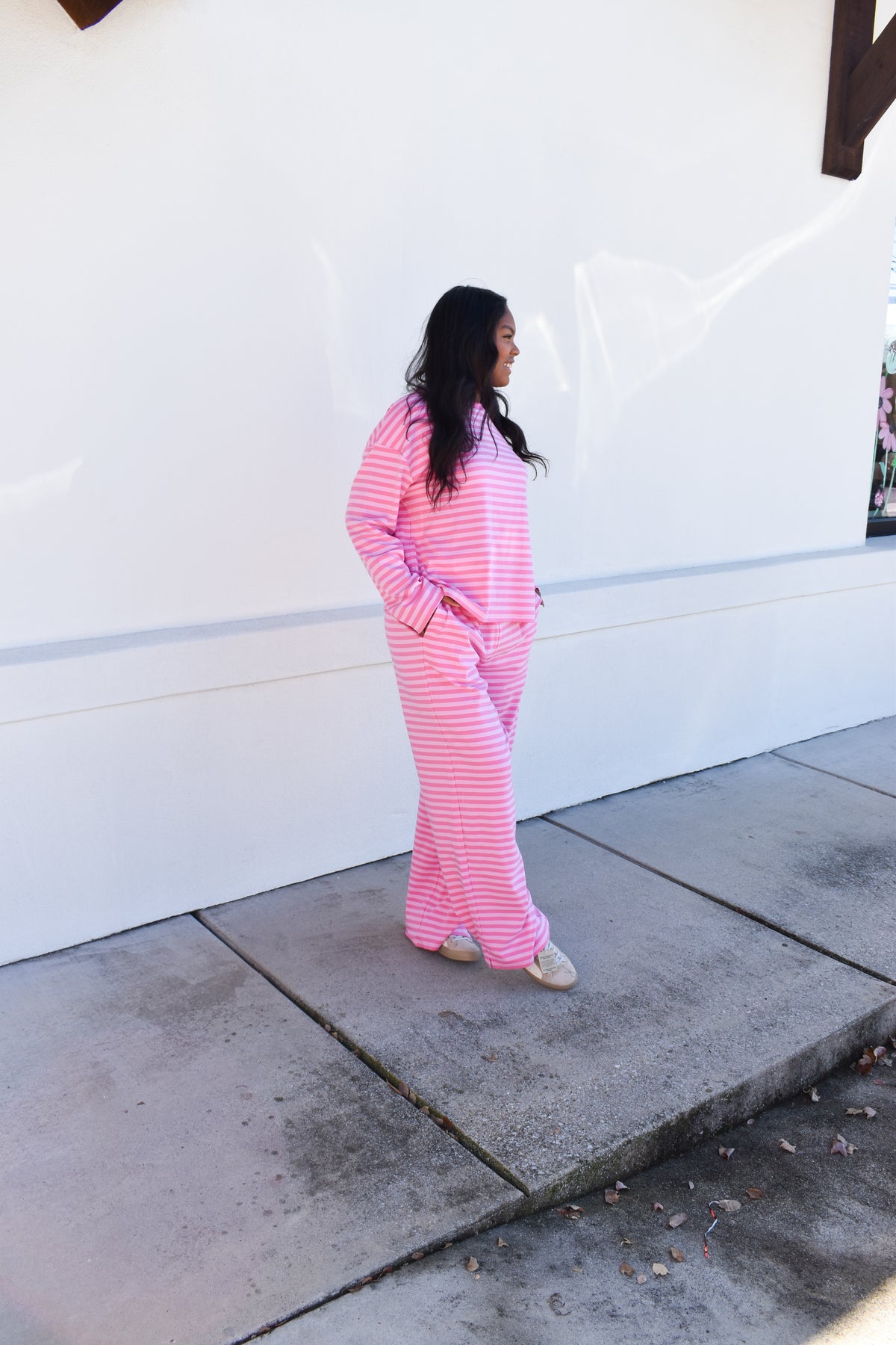 Hot Pink Striped Loungewear Pants