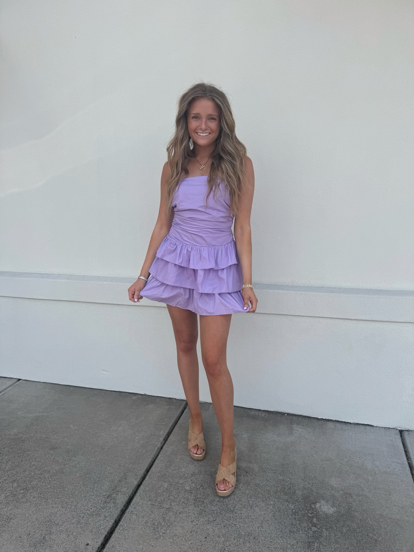 Strapless Ruffle Mini Dress