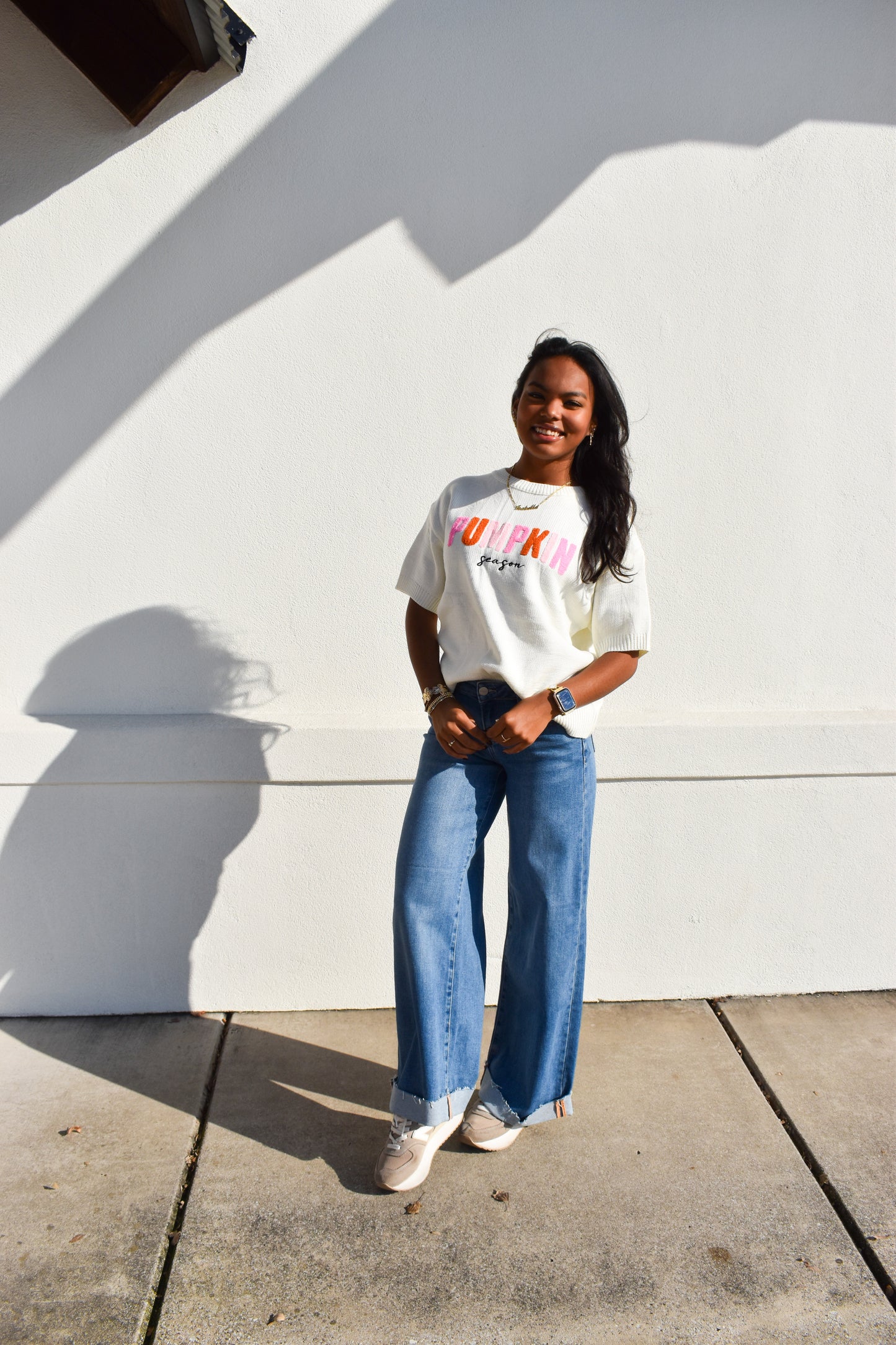 Risen Low Rise Ankle Wide Cuffed Jeans