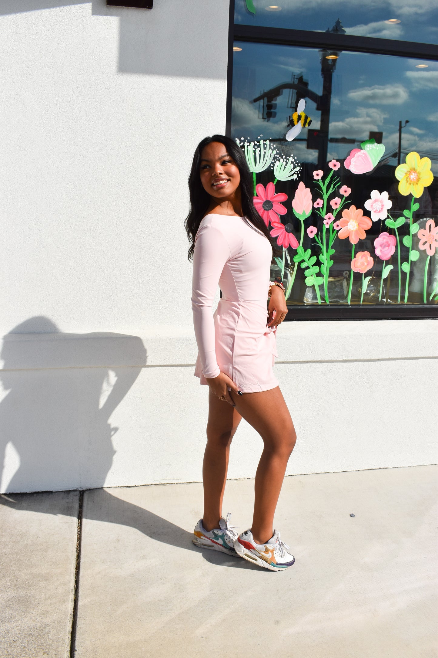 Long Sleeve Wrap Tie Front Dress