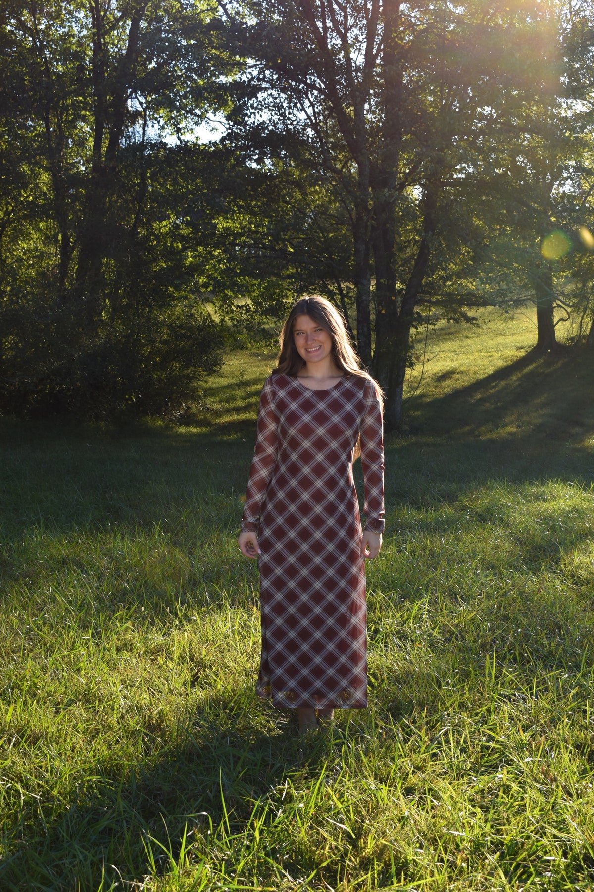 The Willow Plaid Maxi Dress