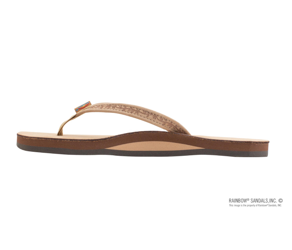 "Rainbow" Floral Sierra Brown Flip Flops