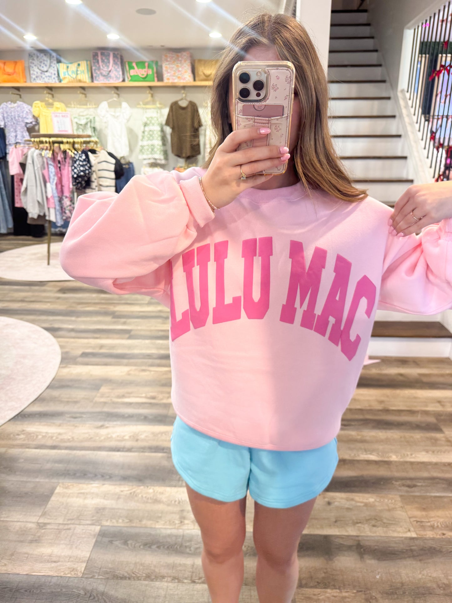 Lulu Mac Sweatshirt: Light Pink/Pink Puff