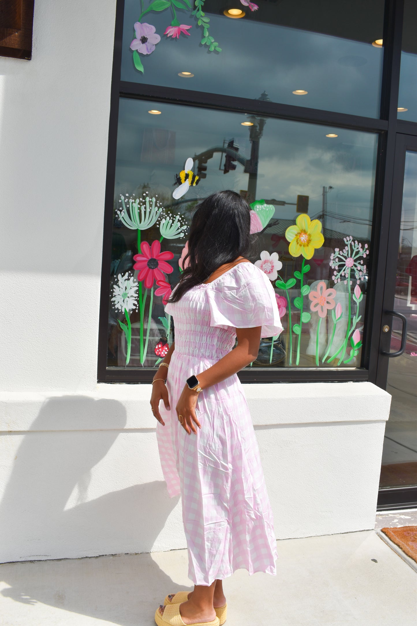 Pretty in Pink Gingham Maxi Dress