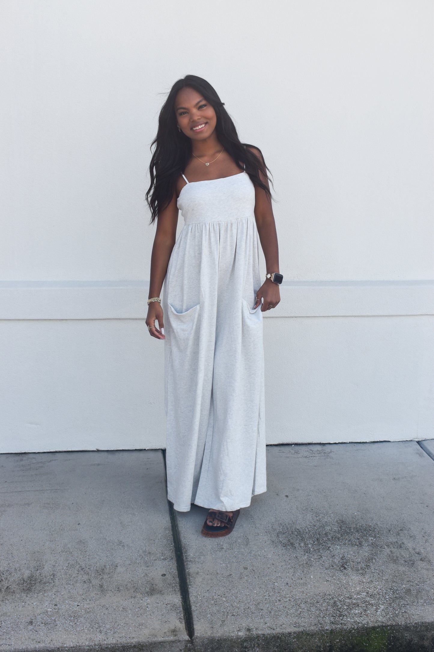 Strappy Empire Waist Wide Leg Jumpsuit
