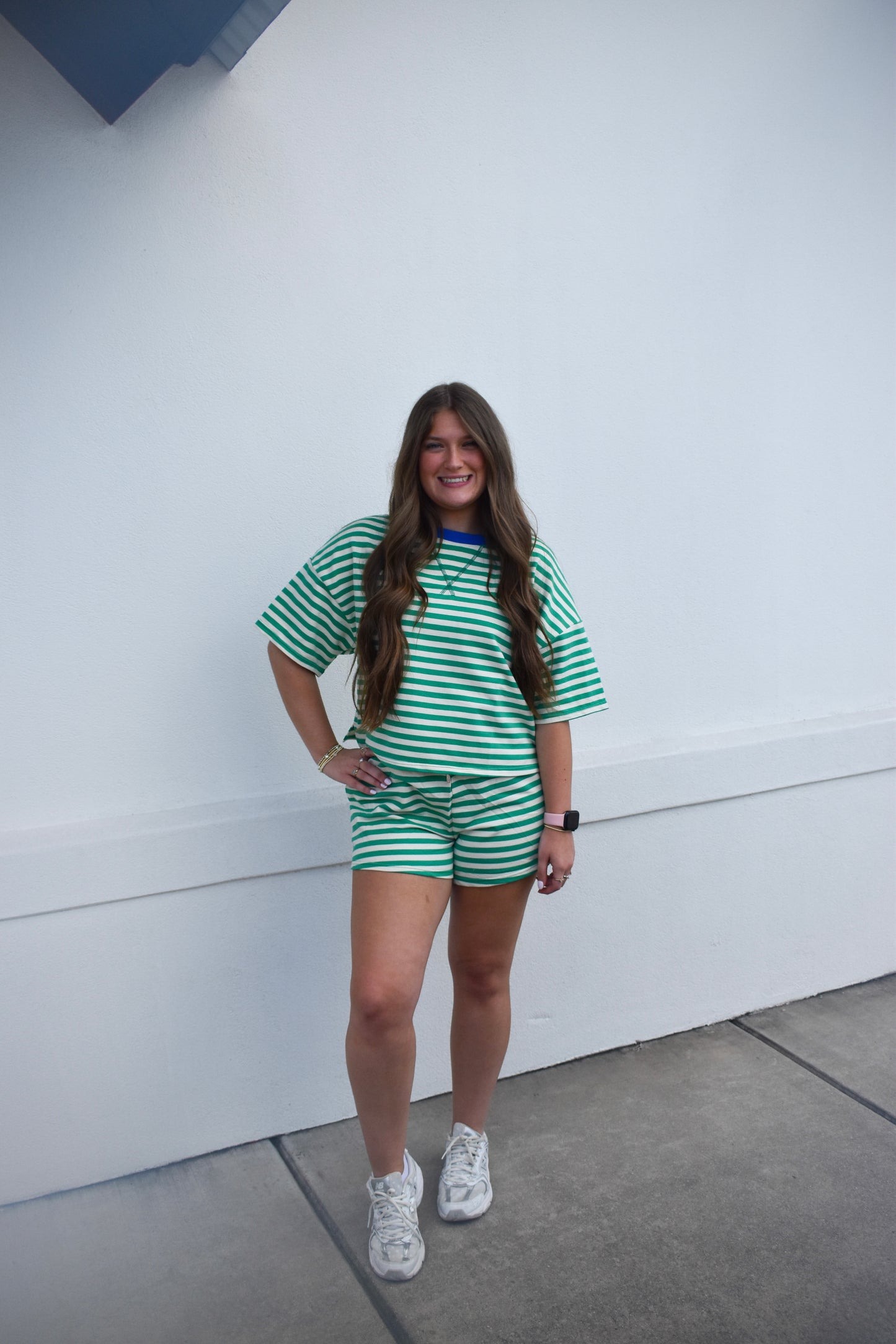 Striped Terry Two-Tone Top