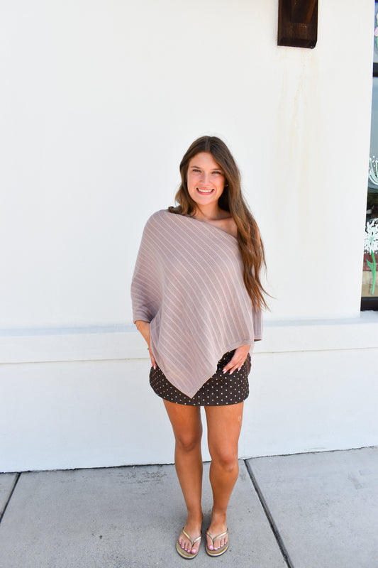 Lilia Asymmetrical Knit Poncho Top
