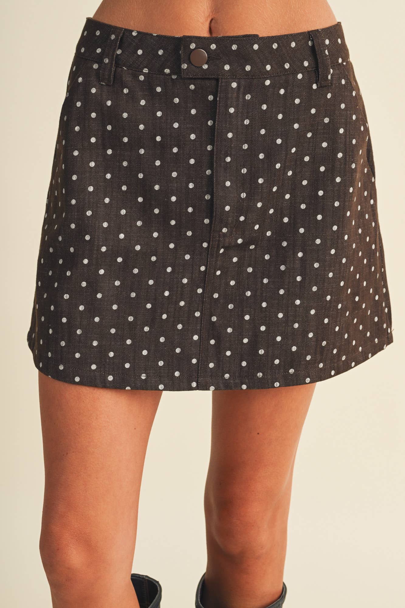 A-Line Polka Dot Utility Skirt