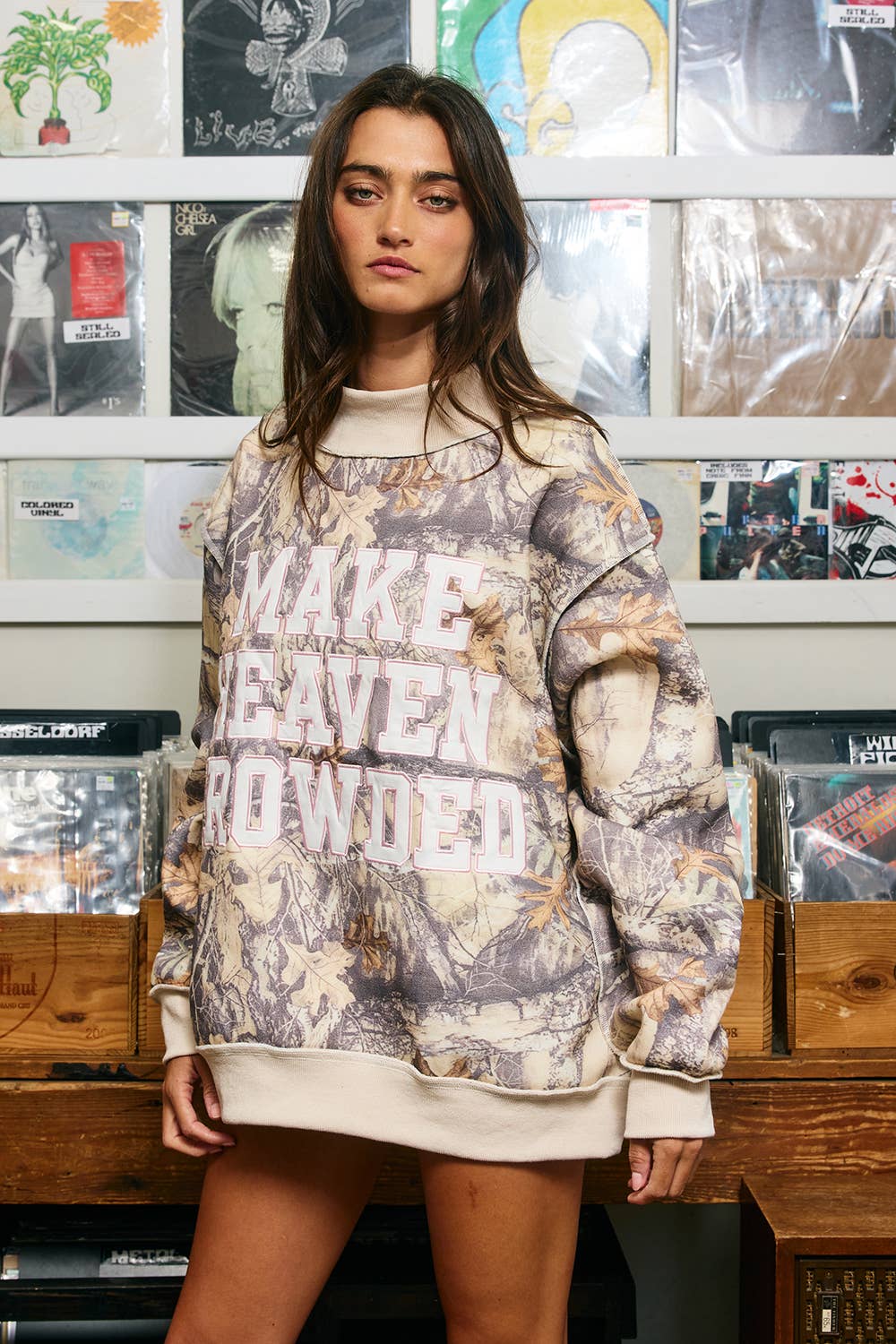 Camo Appliqué Embroidery Mockneck