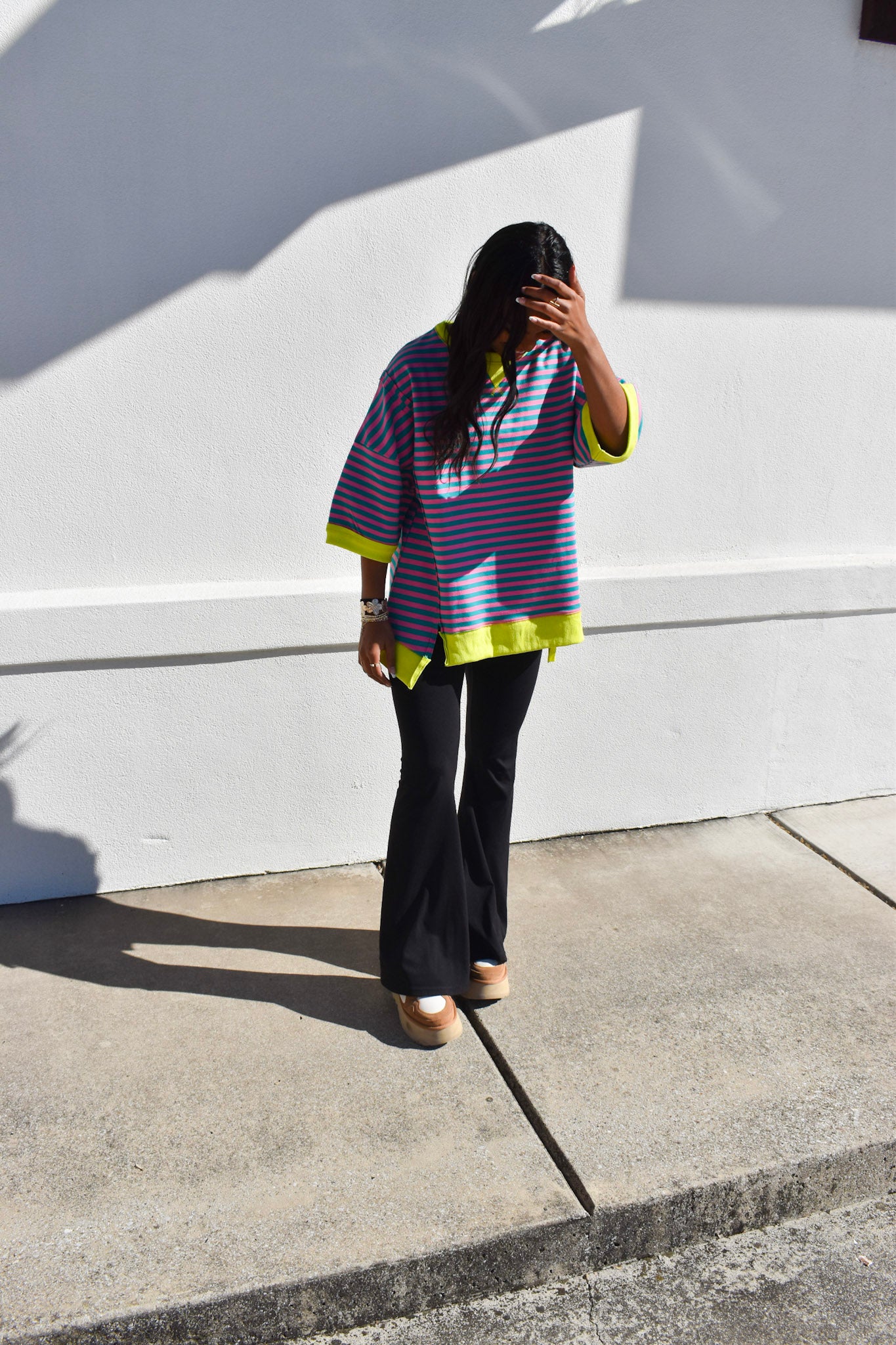 Seafoam/Pink Stripe Tee