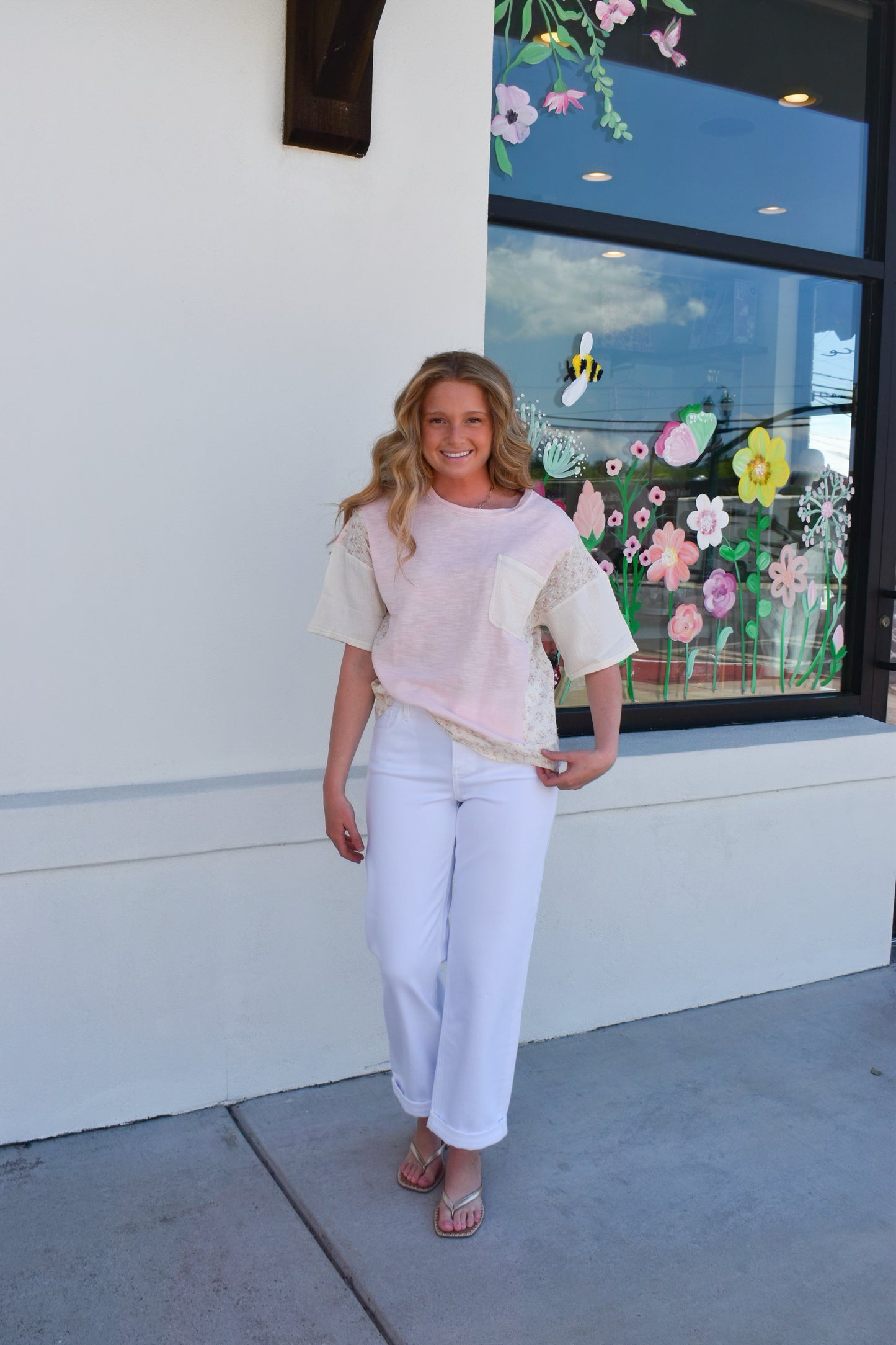 Pink Floral Edge Shirt