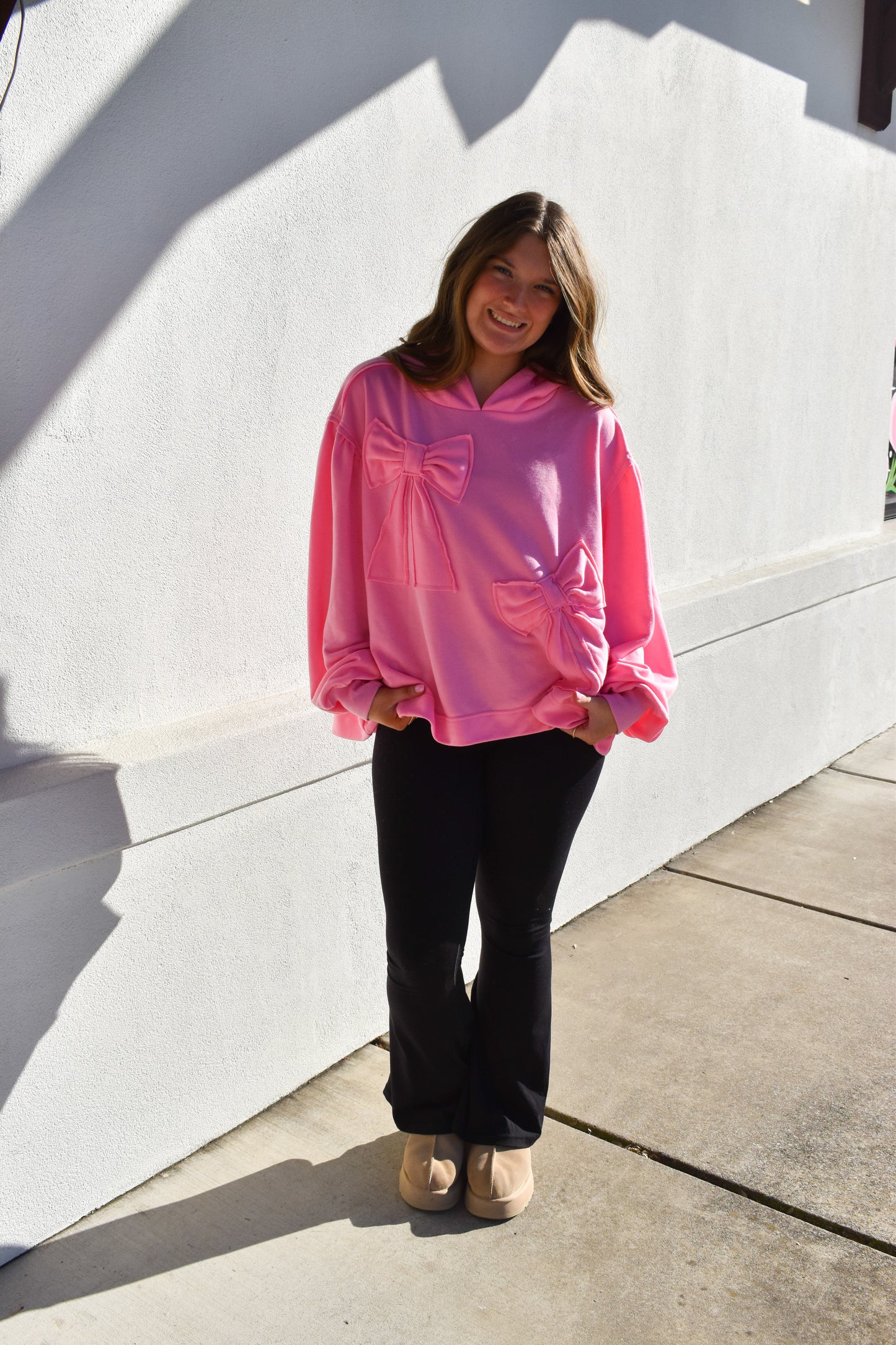 Oversized Hoodie W/ Accented Bows
