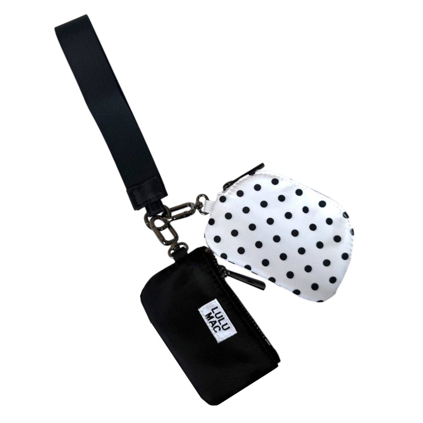 Lulu Mac Keychain: White/Black Dots