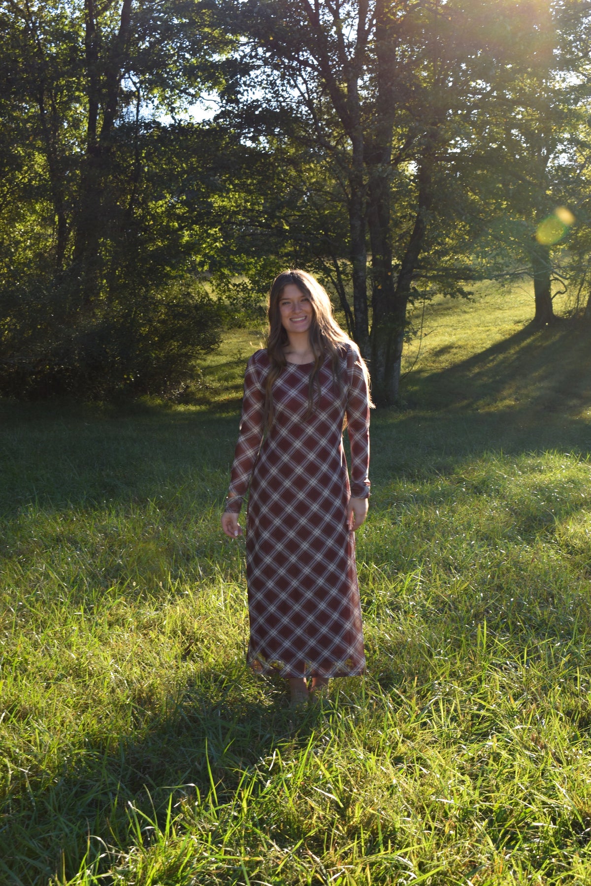 The Willow Plaid Maxi Dress