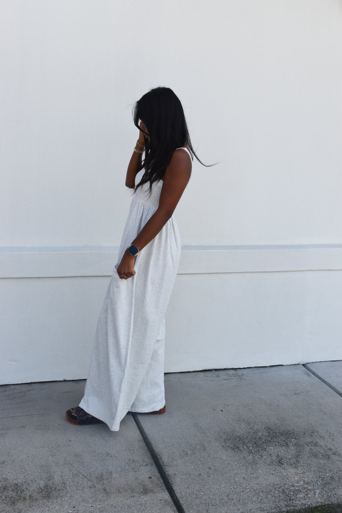 Strappy Empire Waist Wide Leg Jumpsuit