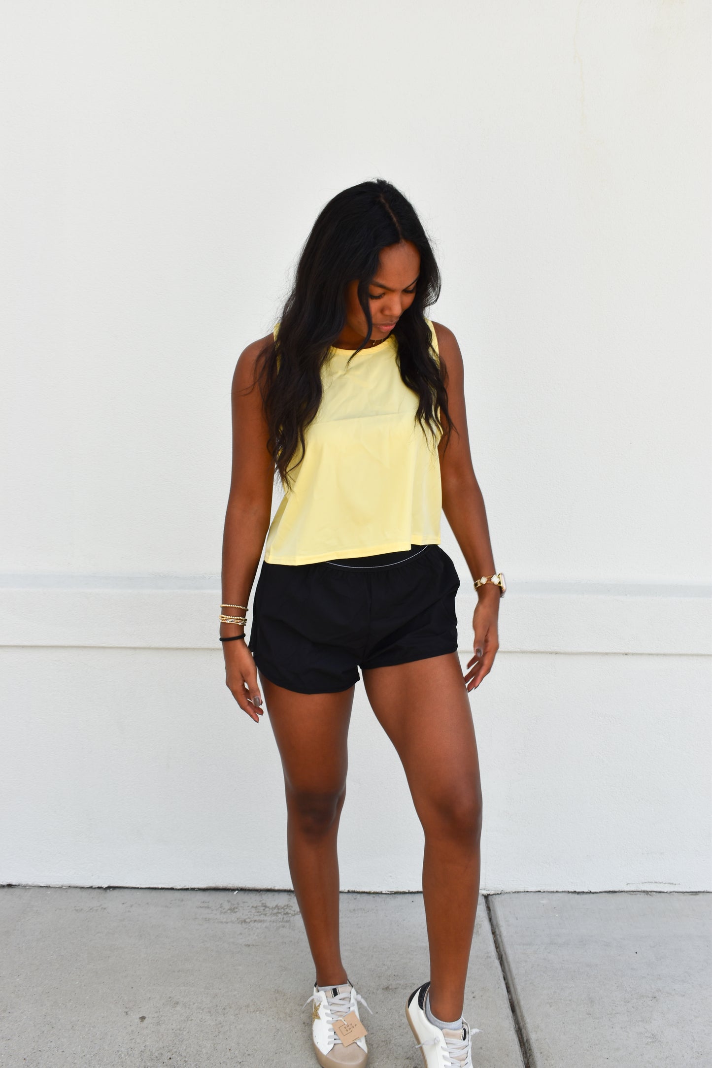 Snapflair Cropped Tank: Yellow