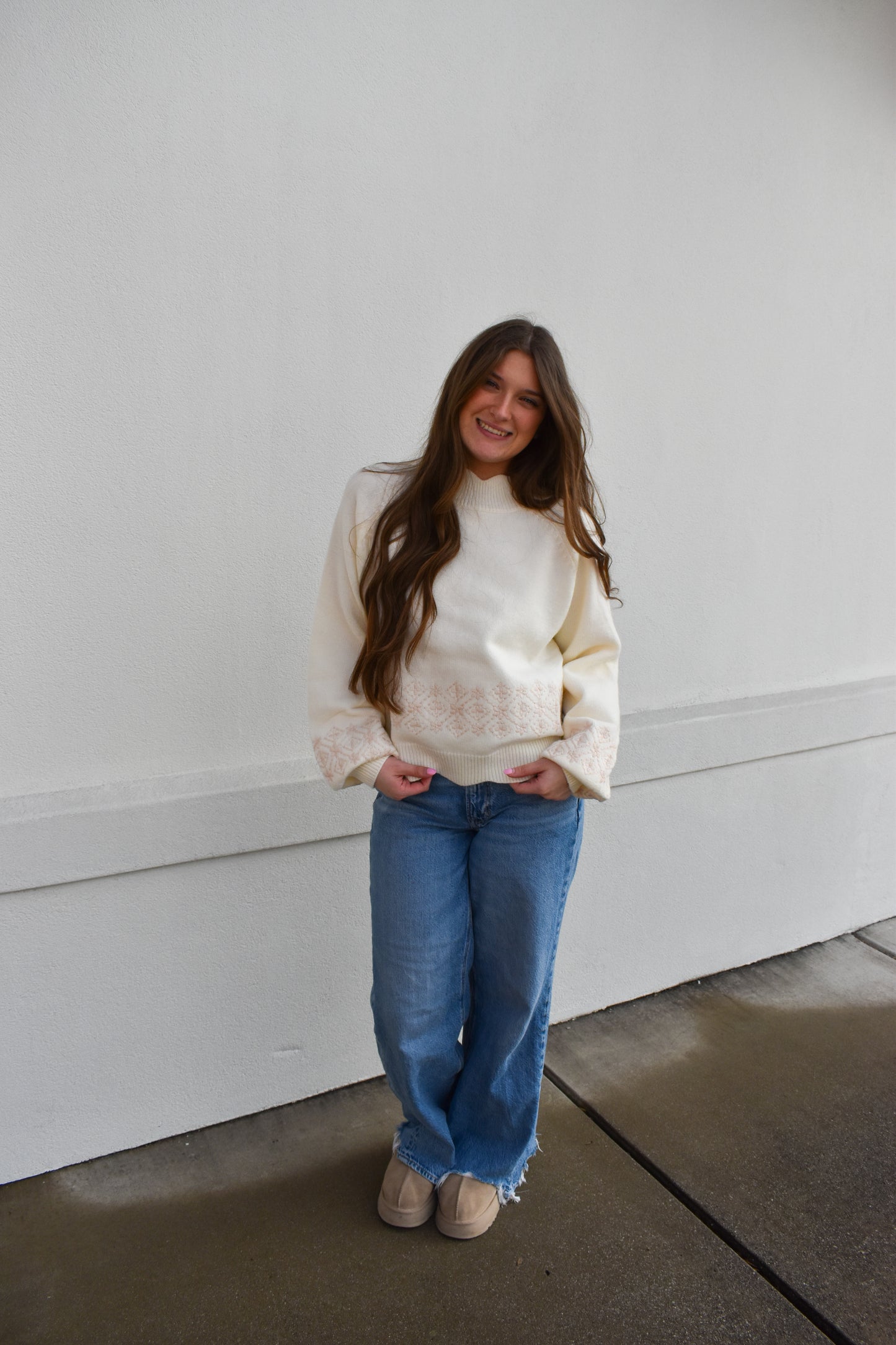Charlotte Ivory Scallop Sweater