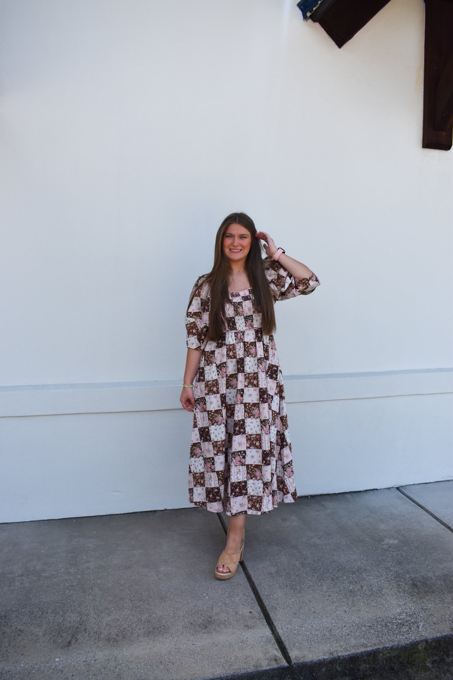 Jessie Floral Maxi Dress W/ Puffy Sleeves