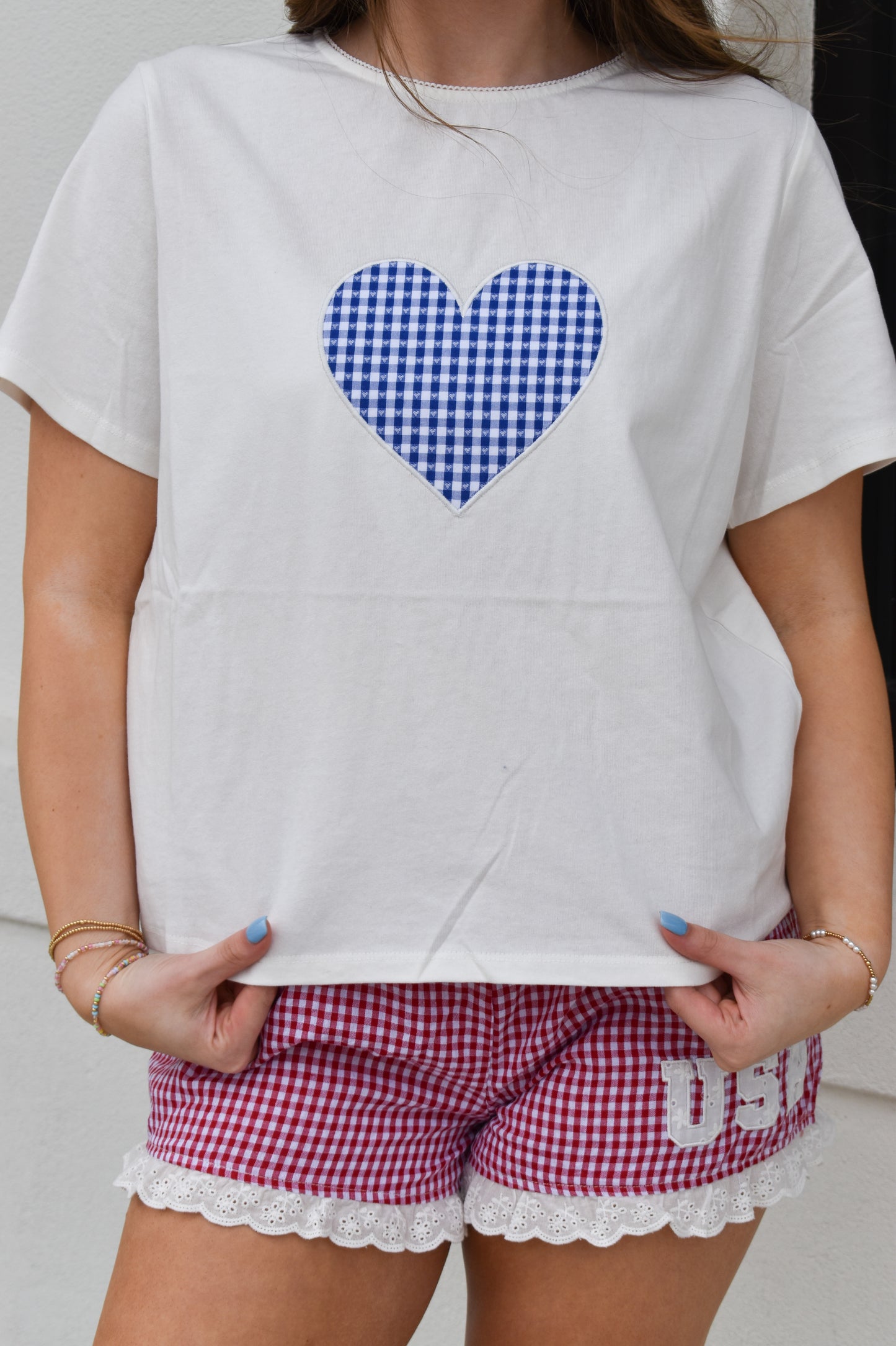 Gingham Heart Baby Tee