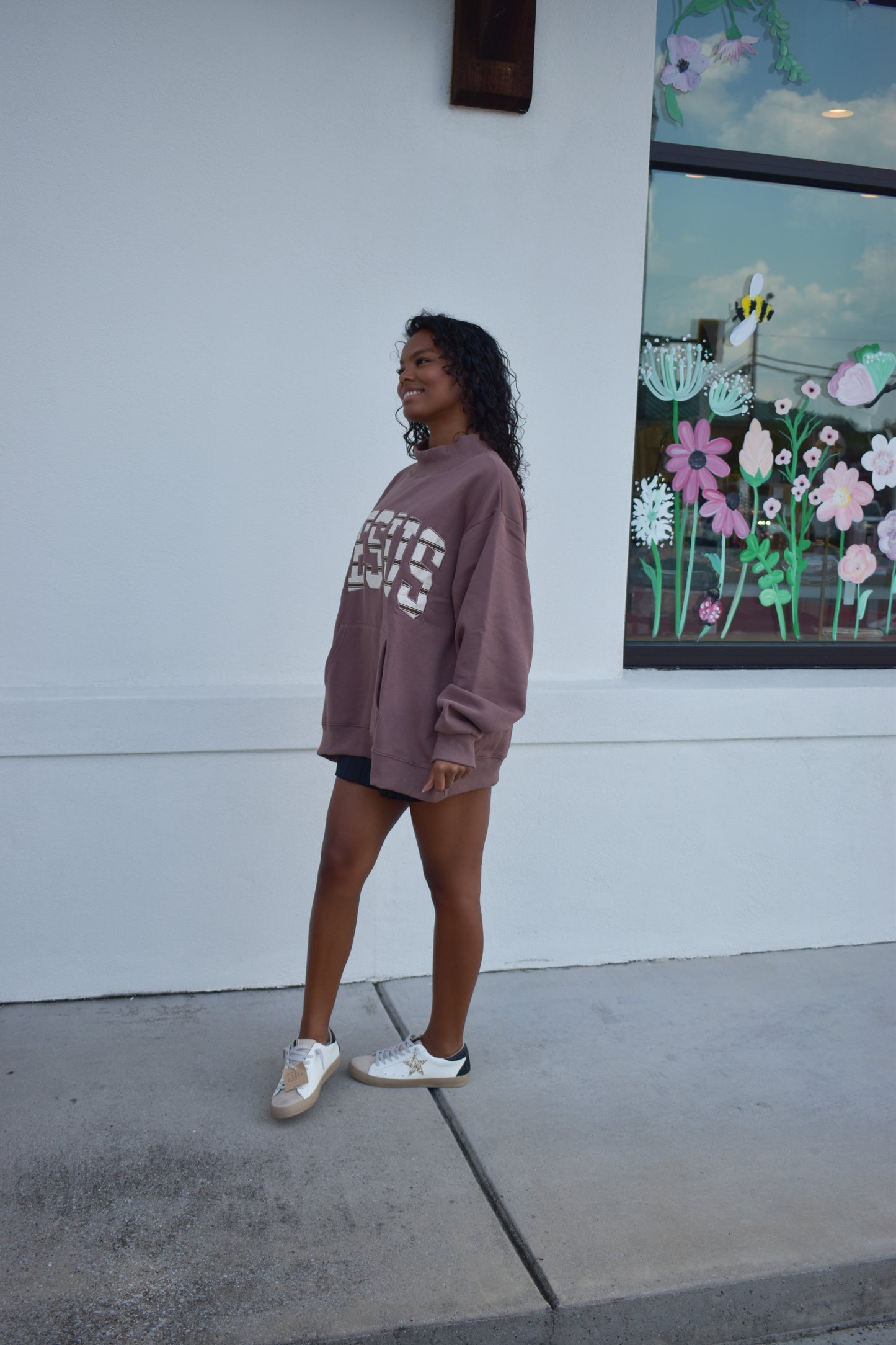 JESUS Oversized MockNeck Sweatshirt